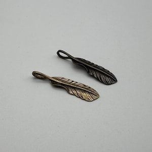 Brass Feather Charm Gifts,Jewelry Finding Necklace DIY Pendants
