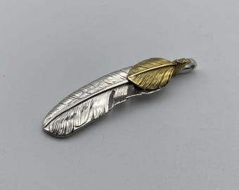 925 Sterling Silver Feather Jewelry DIY Accessories Necklace Charm