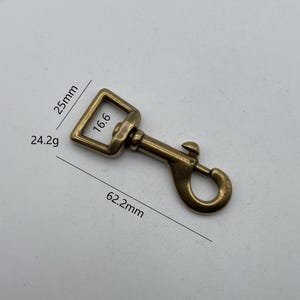 Brozne Brass Snap Hook,Snap Clasp,Leather Strap Hook,Dog Collar Buckle,Brass Swivel Carabiner