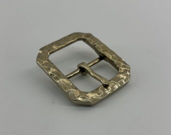 39mm Brass Buckle Diamond Cutting Facet Leather Belt Buckle