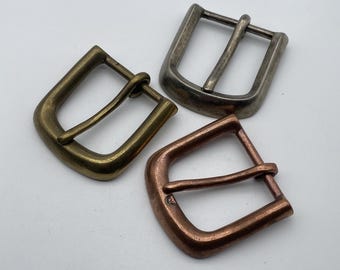 Retro Distressed Copper Buckle Men Women Stylish Belt Buckle Leather Hardwares