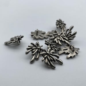 925 Sterling Silver Button Coat Sewing Buttons Clothing Shank Button Ring Back