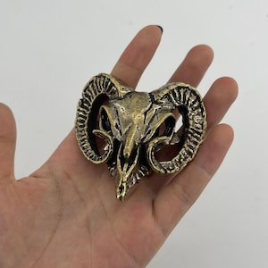 Solid Copper Ram Head Belt Buckle Satan Design Buckle 30mm