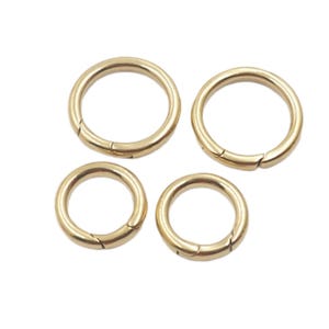 Solid Brass Spring O Ring Leather Bag O Ring Loop Shiny Finish 10/12/15/20/25/30mm