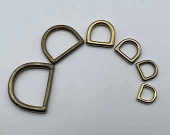 Solid Brass Seamless D Ring High Polished,Un-Coated Bag Strap D Loop