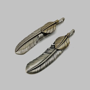 Silver Feather Charm Decoration Accessories Necklace DIY Pendants