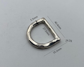 Sterlingzilveren D-ring leren tas D-lus handgemaakte 925 zilveren D-ring