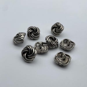 925 Silver Flower Button Coat Sewing Buttons Clothing Shank Button Ring Back
