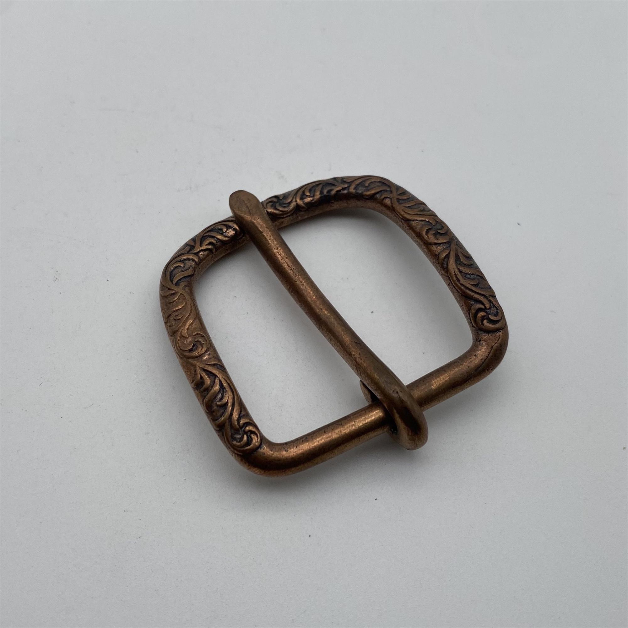 37mm Copper D Buckle Grass Engraved Buckle Women Men Leather Strap ...