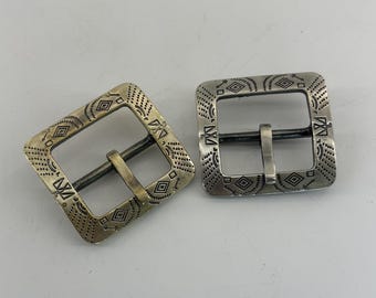 Brass Indian Symbol Center Pin Buckle 37mm Leather Belt Buckle