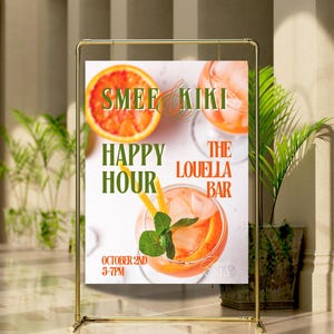 Editable Happy Hour Event Template, DIY Design, Canva Template, Customizable Event Invitation