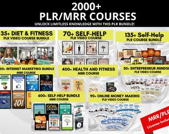 PLR Video Course Bundle with Master Resell Rights over 2000+ topics | Mindfulness, Self-help, Entreprenuer Mindset, Digital Marketing, MRR