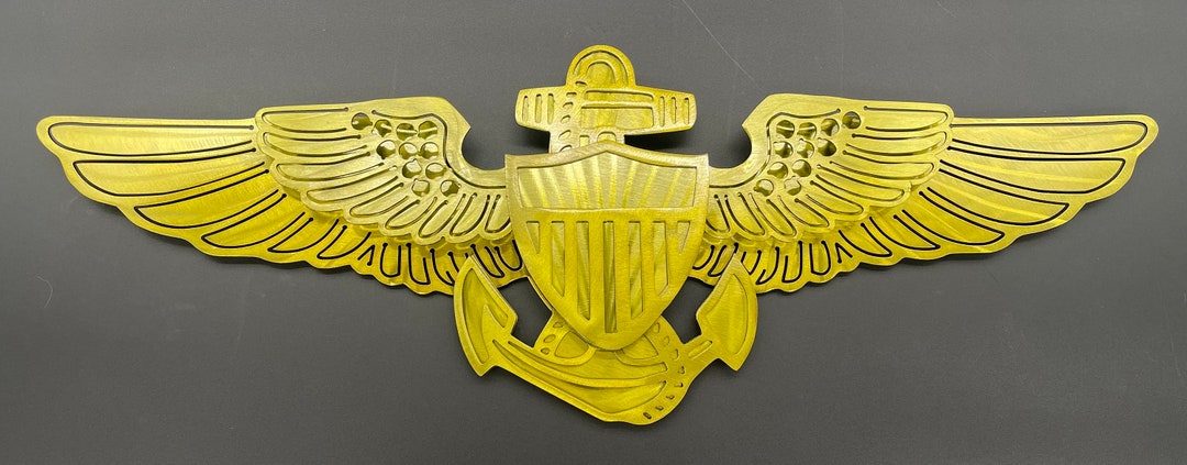 40's US.NAVY アビエーターウイング シルバーバングル 金メッキ