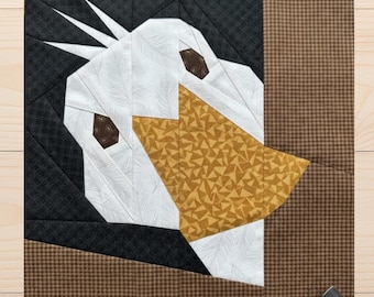 Patrón de bloque de colcha de patos – Técnica FPP (Patchment Paper Piecing), diseño de colcha de animales de granja, descarga en PDF