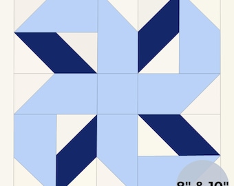 Patrón FPP de bloque de colcha de estrella de cinta moderna