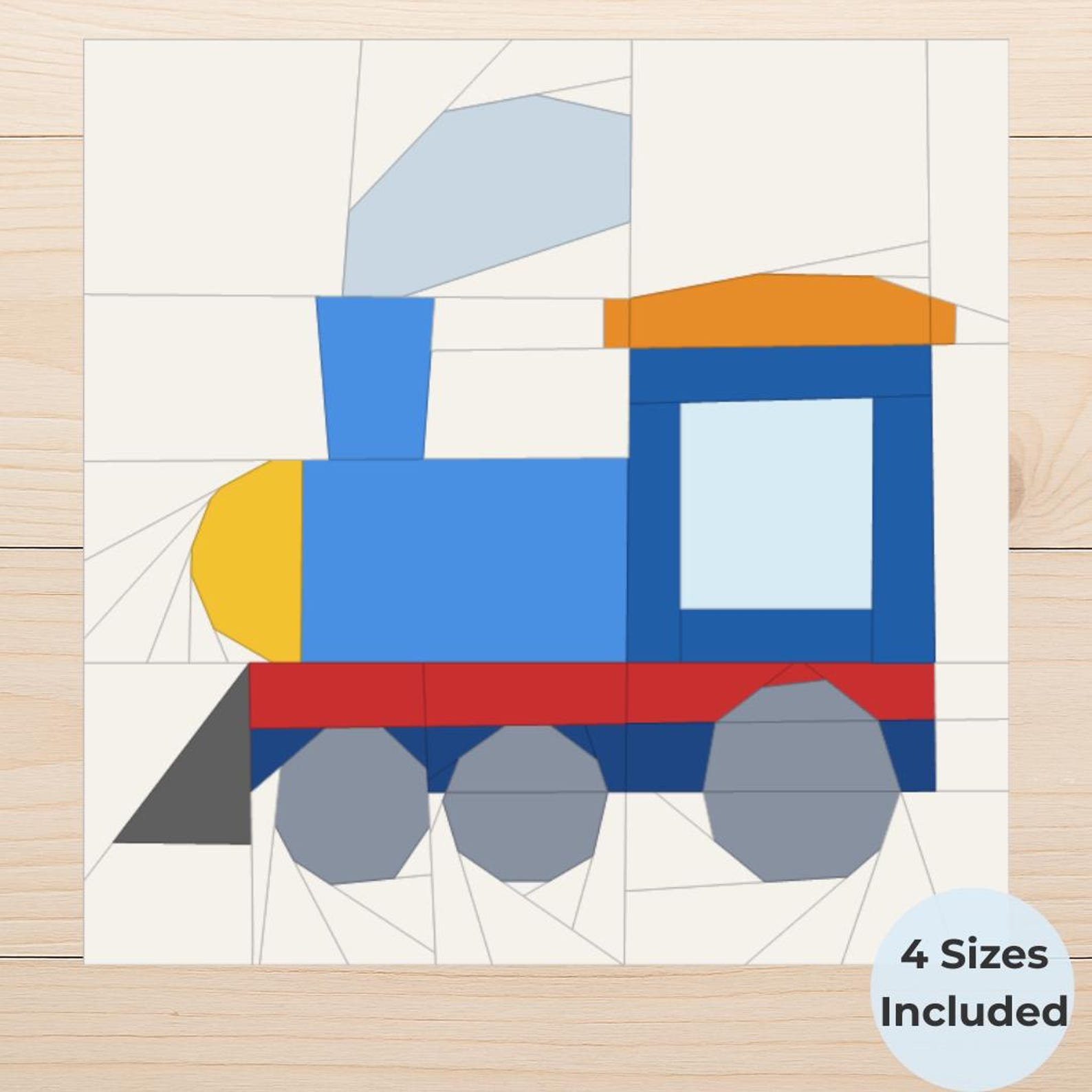 Model Train Quilt Pattern FPP Train Quilt Pattern PDF | Foundation Paper Piecing Train Block ...