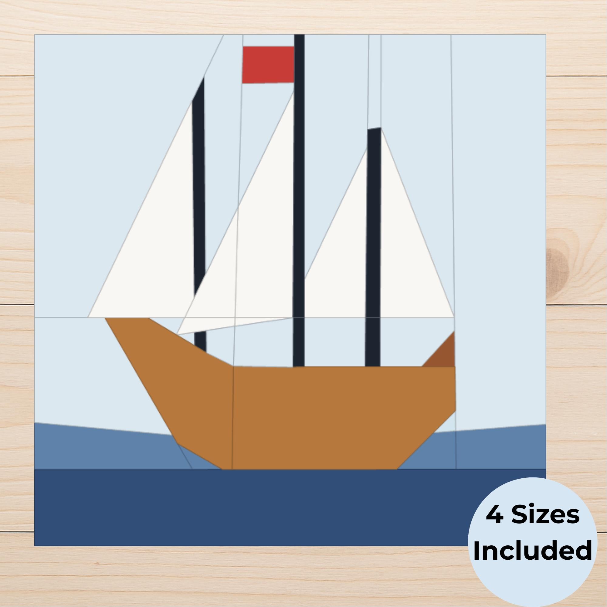 Sailboat FPP Quilt Block Pattern – Nautical Paper Piecing PDF - Etsy UK