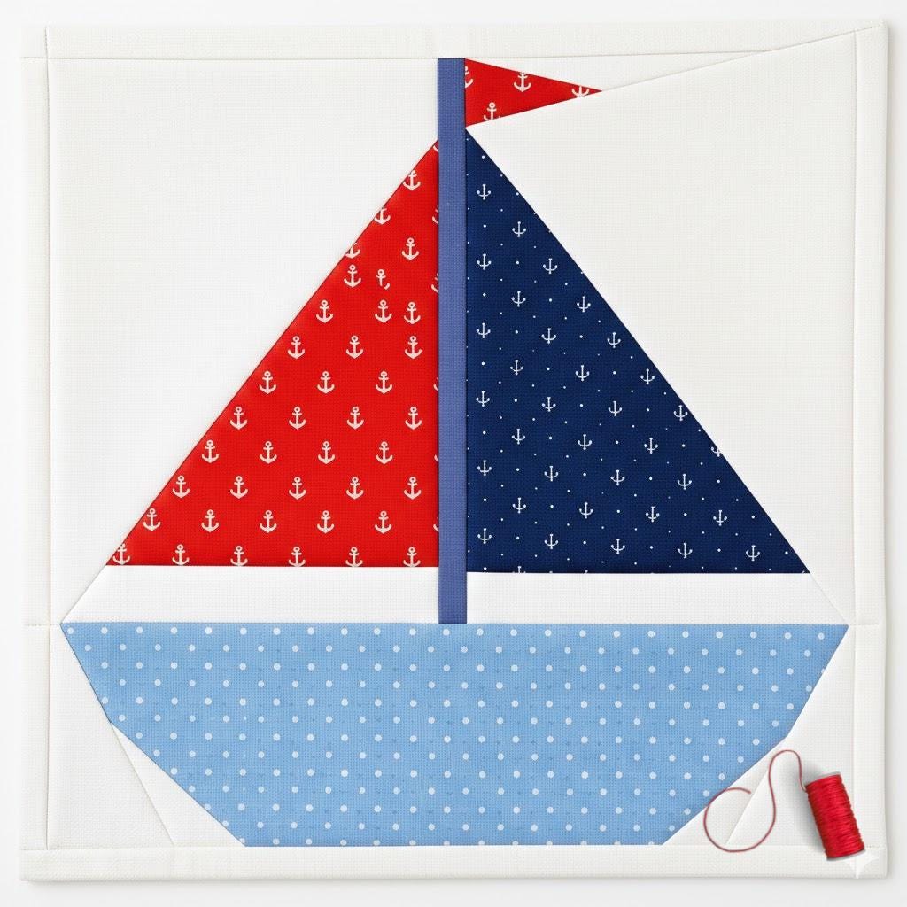 Sailboat FPP Pattern PDF - Nautical Quilt Block - Paper Piecing Boat - Etsy
