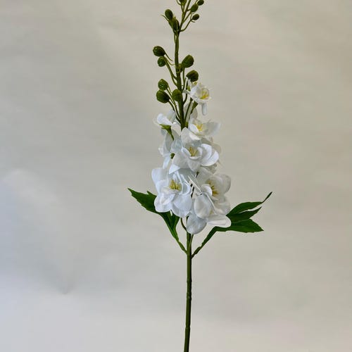 delphinium blanc artificiel – tige unique pour décorations de mariage et bouquets modernes, fleur durable en soie et plastique, aspect réaliste