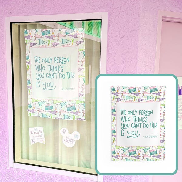 runDisney-inspired Resort Window Decoration, Motivational Tapestry, Jeff Galloway Quote Fabric Poster, runDisney-inspired Weekend Decoration