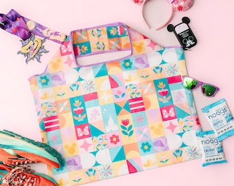 Storybook Stride Tile Fold Away Tote Bag, runDisney Reusable Bag, Parks Stoller Tote