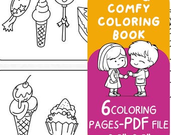 desserts are so sweet coloring pages, Sweets Coloring book For Kids, cozy coloring book Coloring Pages of Ice Cream Cup Cakes Candy Coloring