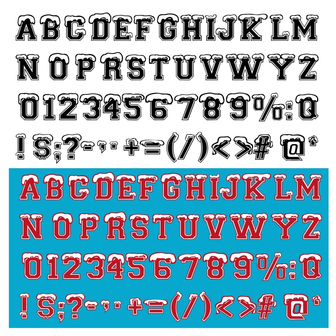 Snowcap Leters Christmas Font, Christmas Alphabet Bundle A-Z Letters for Sublimation ...