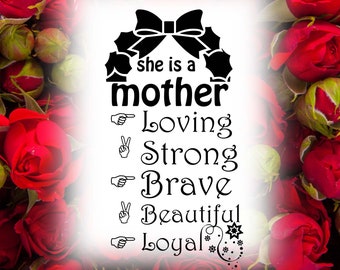 She is Mom svg, Mother Svg, Blessed Mom SVG, Mom Shirt, Mom Life svg, Mothers Day svg, Mom svg, Gift for Mom, Cut File Cricut, kitchen apron