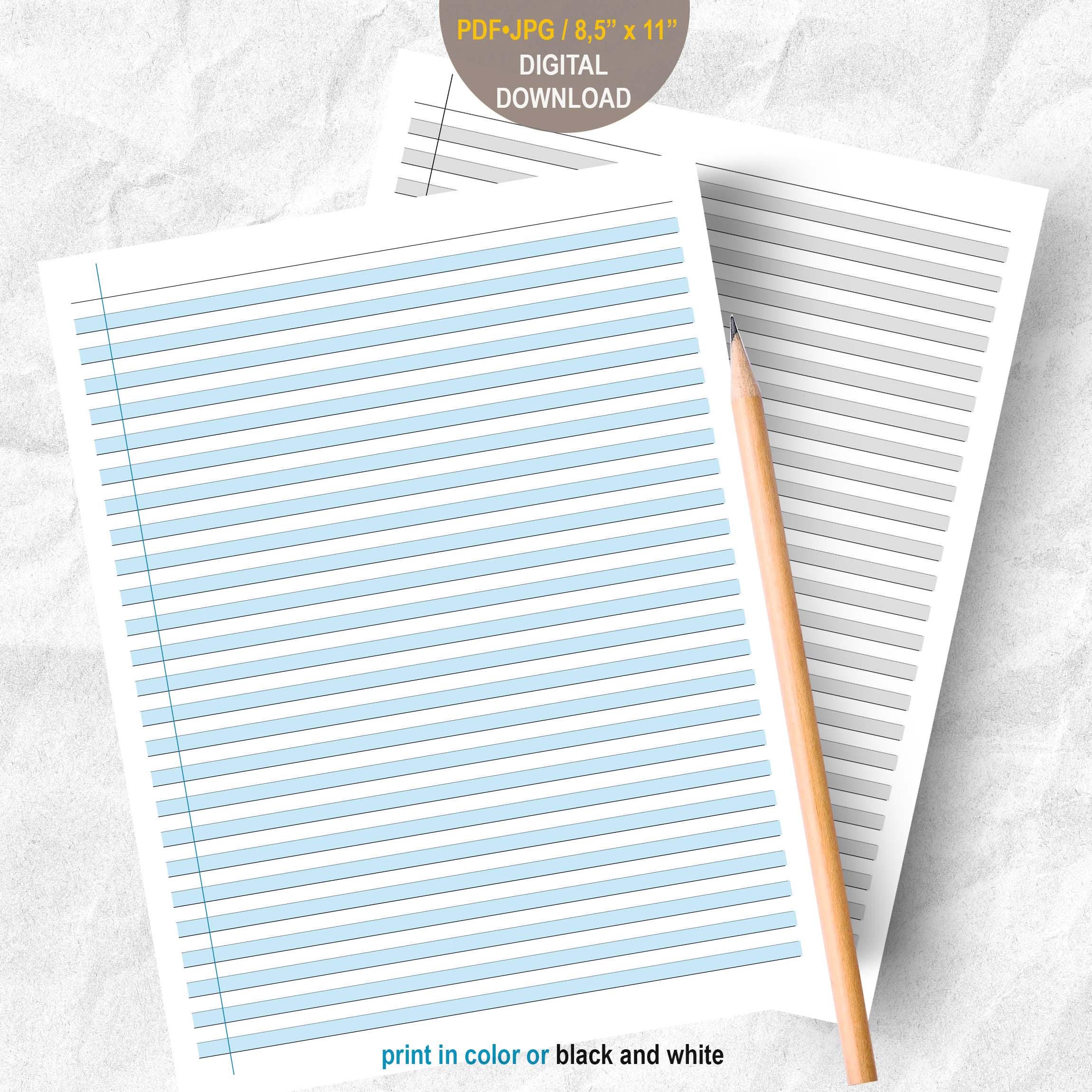 Dysgraphia Dyslexia Lined Paper, ADHD Handwriting Practice, Special ...