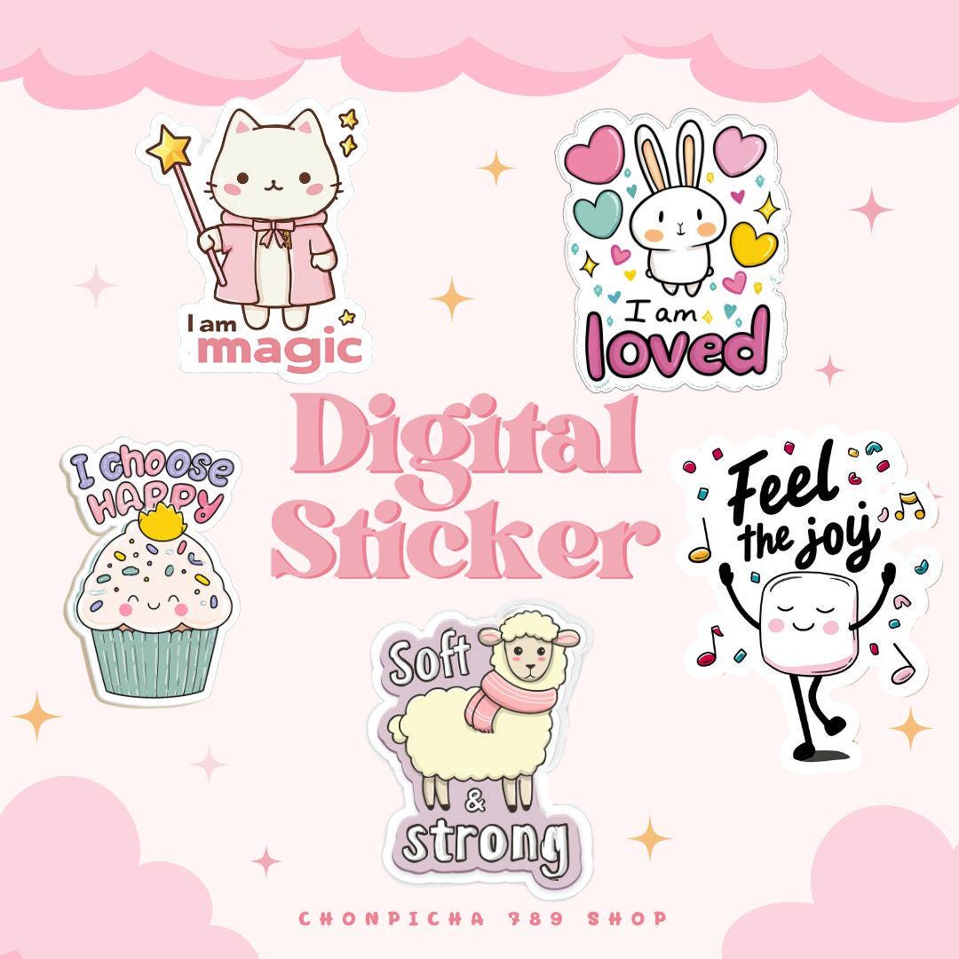 Kawaii Positive Affirmation Stickers, Cute Self-love Sticker Pack for ...