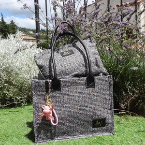 Sac à main cabas unique fait main modèle Nerea,sac à main femme,sac à main tendance,sac fait à la main,sac chic et élégant