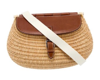 HERMÈS Osier Wicker & Swift Picnic Fishing Bag w/Tags | Women, Handbags, Handle Bags | Limited Edition, Out Of Stock Internationally