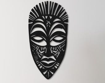 African Mask Metal Wall Art, African Traditional Mask, Mask Decor, Authentic Wall Hanging, Wall Mask, African Wall Art, Gift for African