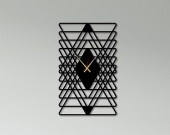Geometric Metal Wall Clock: Modern Boho Home Decor