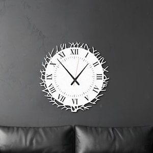 Roman Numerals Metal Wall Clock, Unique Circle Wall Clock, Silent Extra Large Clocks, Minimalist Wall Clock,Housewarming Gift,Christmas Gift