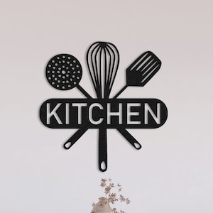 Kitchen Wall Decor, Custom Kitchen Metal Sign, Metal Wall Art, Kitchen Wall Art, Metal Wall Decor, Customizable Kitchen Name Sign, Kitchen