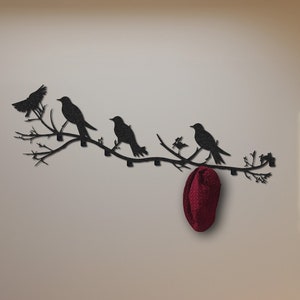 Birds on Branch Large Metal Coat Rack, Branch Hanger, Hook Coat Rack, Tree Hooks Decor, Tree Hanger, Modern Coat Rack,Tree Metal Wall Hanger