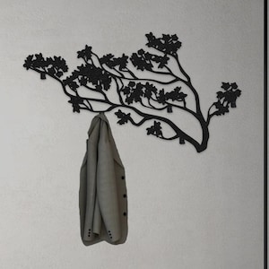 Leafy Tree Branch Hooks,Wall Tree Coat Hanger,Modern Key Holder,Hat Hanger,Entryway Branch Wall Hook,Coat Rack Wall Mount, Jungle Home Decor