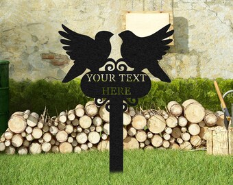 Custom Hummingbird Metal Garden Sign: Personalized Outdoor Decor