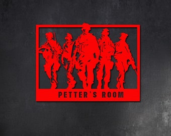 Custom Metal Army Sign: Personalized Soldier Wall Decor