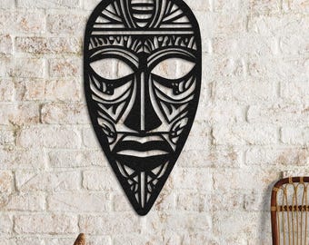 African Mask Metal Wall Art, African Traditional Mask, Mask Decor, Authentic Wall Hanging, Wall Mask, African Wall Art, Gift for African