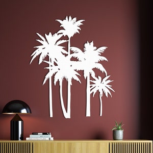 Tropical Palm Tree Metal Wall Art, Outdoor Wall Decor, Palm Leaf Art, Beach House Decor, Banana Plants Decor, Coastal House, Tree Wall Sign
