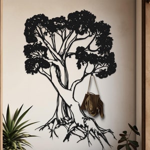 Oak Tree Metal Coat Rack, Decorative Hooks, Clothes Hanger, Entryway Organizer, Bag Holder, Hat Rack,Tree of Life Coat Rack