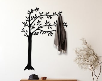 Large Metal Coat Rack, Tree of Life Coat Rack, Wall Mount Rustic Coat Hanger Rack, Door Wall Art, Hat Rack Entryway Organizer, Rv Decor,
