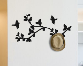 Home Gift, Bird Metal Coat Rack, Tree Branch Hooks, Decor Wall Tree Coat Hanger, Rack Modern Key Holder, Hat Hanger, Clothing Hook