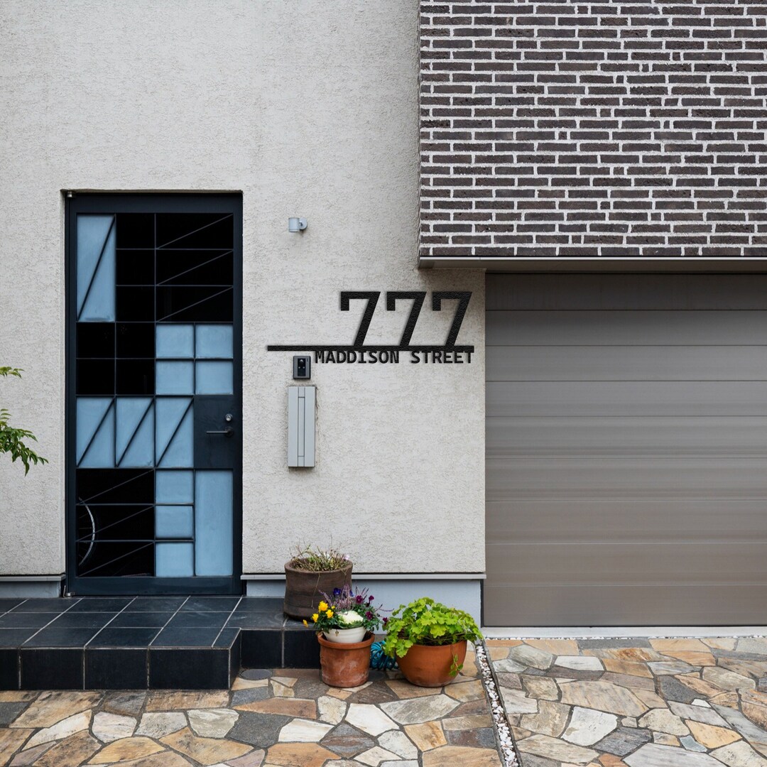 Personalized Metal Address Sign: House Number Monogram, Door Hanger - Etsy