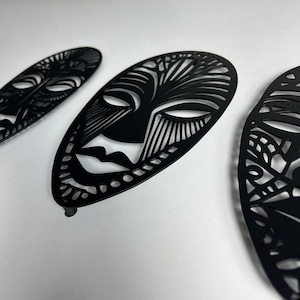 3 Panel African Mask Metal Wall Art, African Mask Wall Decor, Set Of 3 Wall Art, African Home Decor, African American Decor, African Gifts