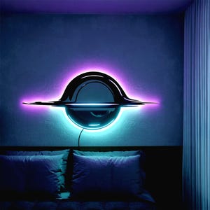 LED Black Hole Plexiglass and Metal Wall Art Decor,Kids Room Decor, Outer Space Art, Cosmic Space Wall Art, Worm-Hole Wall Art, Office Decor