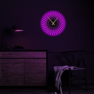 Geometric LED Metal Wall Clock,Metal Large Wall Clock with LED,Minimalist Silent Clock Decor,Boho Wall Clock,Modern Wall Clock,Office Decor