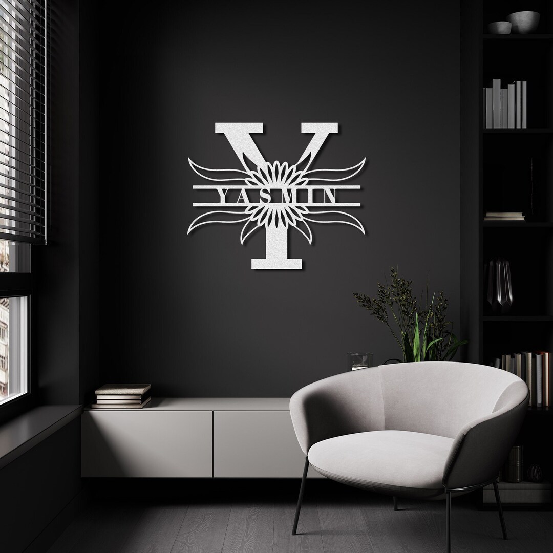 Custom Metal Family Name Sign: Monogram Wall Decor - Etsy